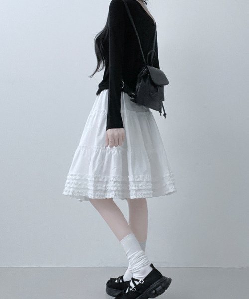 スカート フリル ティアード フレアスカート : ZOZOTOWN Yahoo!店