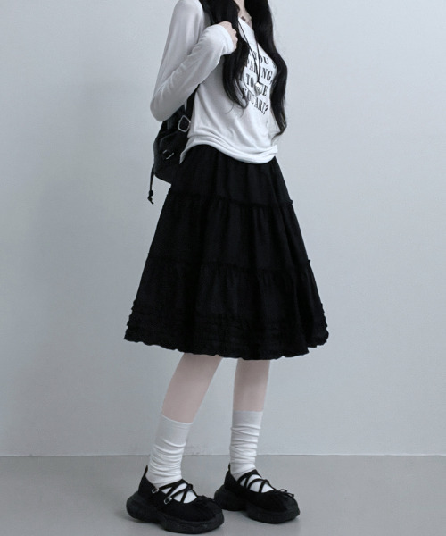 スカート フリル ティアード フレアスカート : ZOZOTOWN Yahoo!店