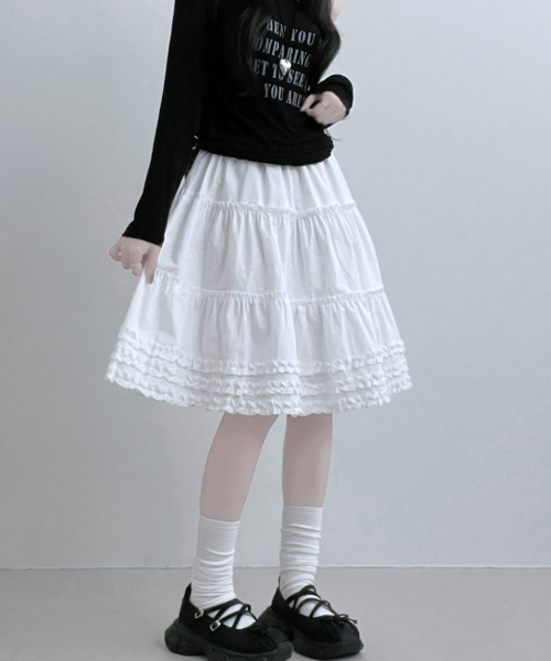 スカート フリル ティアード フレアスカート : ZOZOTOWN Yahoo!店