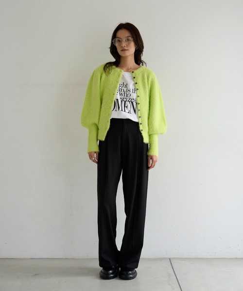 「meilmada」 カーディガン FREE チャコールグレー レディース_画像2