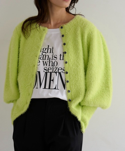 「meilmada」 カーディガン FREE チャコールグレー レディース_画像3