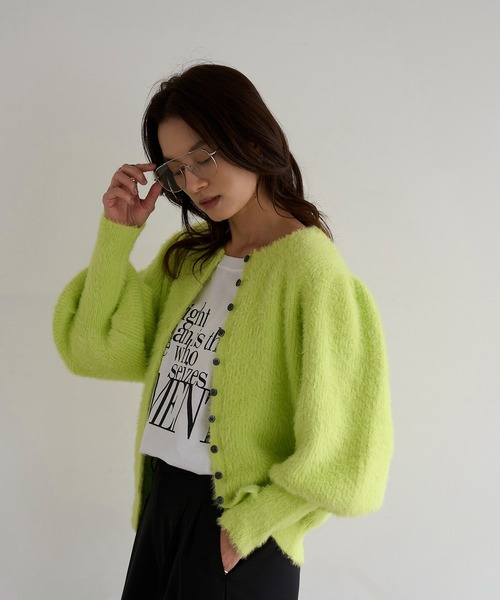 「meilmada」 カーディガン FREE チャコールグレー レディース_画像4