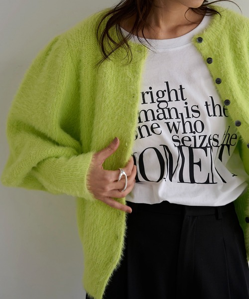 「meilmada」 カーディガン FREE チャコールグレー レディース_画像7