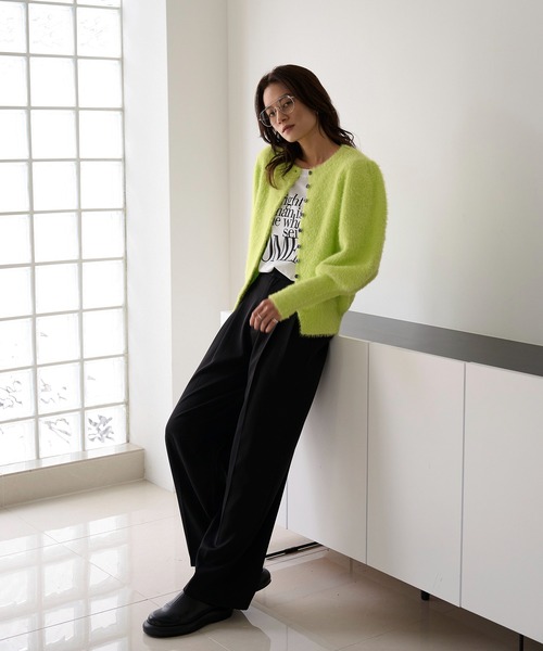 「meilmada」 カーディガン FREE チャコールグレー レディース_画像9