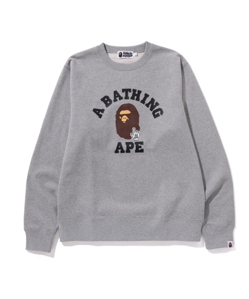 限定価格❗️ A BATHING APE カレッジロゴ　スウェット　刺繍　グレー A BATHING APE（アベイシングエイプ） トレーナー スウェット GO APE