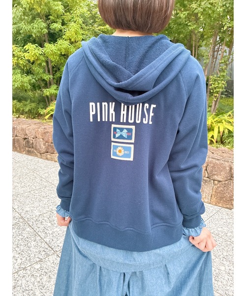 PINK HOUSE（ピンクハウス） パーカー Pロゴ＆ネームワッペン使い