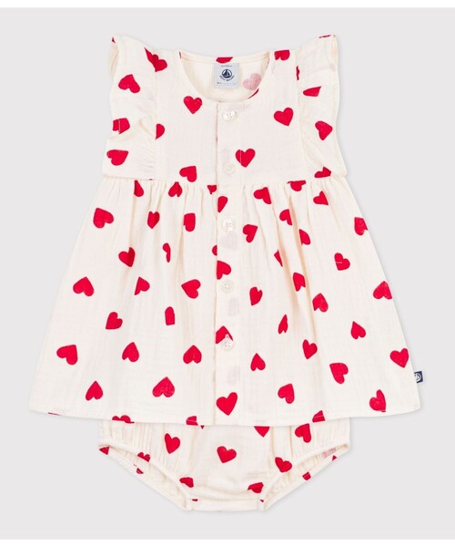 PETIT BATEAU（プチバトー） ワンピース ダブルガーゼワンピース
