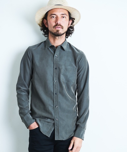 「Magine」 長袖シャツ 44 オリーブ メンズ_画像7