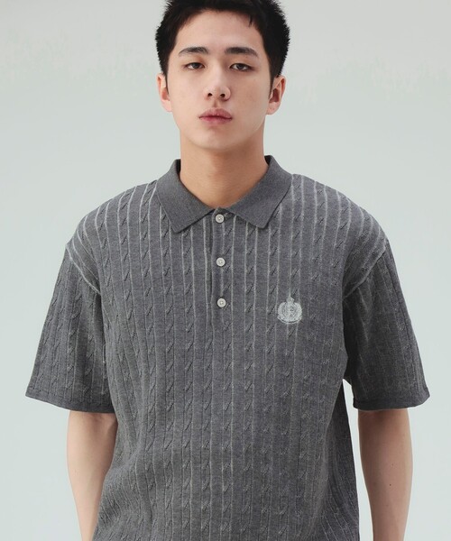 extreme cashmere グレー ポロシャツ 半袖 ニット BEAMS HEART（ビームス ハート） ポロシャツ 半袖 「7/9値下げ