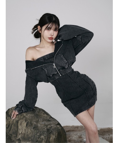 「Darich」 コンビワンピース - ベージュ レディース_画像6