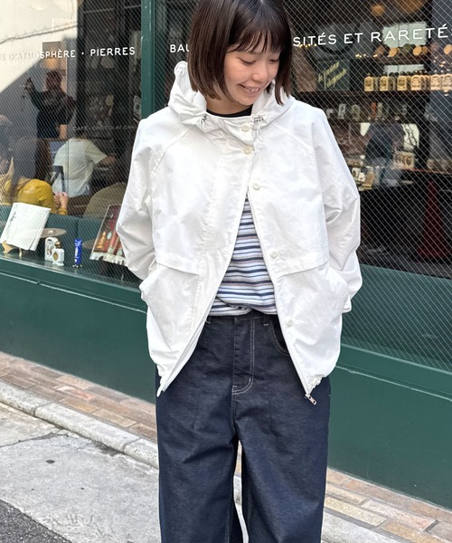 【新品タグ付き】キャナルジーン　エルマール　配色ナイロンブルゾン　黒　ベージュ CANAL JEAN（キャナルジーン） ブルゾン アウター El mar コットン