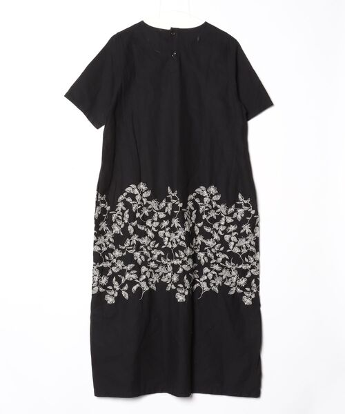 「Sunny clouds」 半袖ワンピース MEDIUM ブラック レディース_画像2