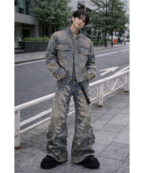 Bling Leads ジーンズ 「Bls」「Bling Leads」ペイント入 ダメージ