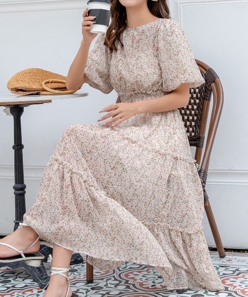 「DAY CLOSET」 半袖ワンピース M パープル レディース_画像7