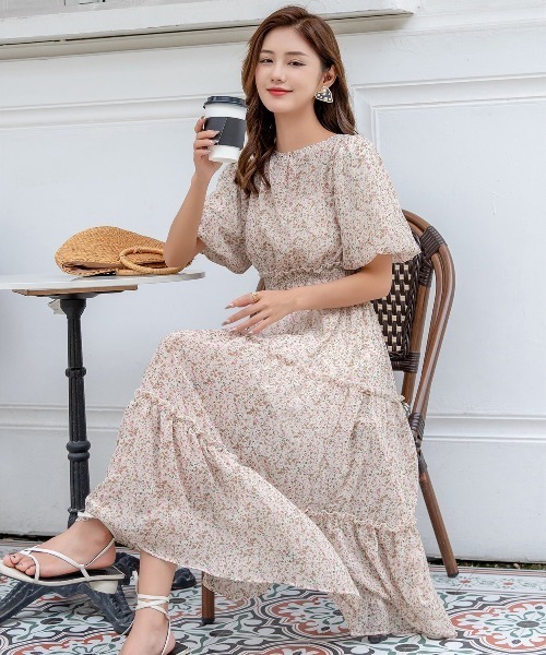 「DAY CLOSET」 半袖ワンピース M パープル レディース_画像9