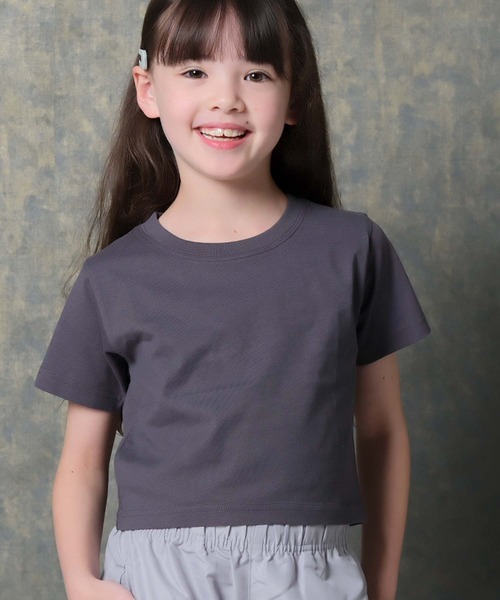 SHISKY（シスキー） tシャツ 「SHISKY」無地 短丈クロップドチビ T