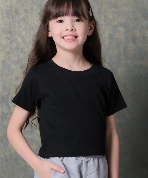 SHISKY（シスキー） tシャツ 「SHISKY」無地 短丈クロップドチビ T