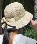 帽子 ハット 紫外線カット レディース 配色ラ...の詳細画像2