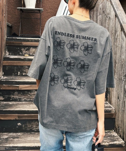 「ROXY」 半袖Tシャツ LARGE パープル レディース_画像2