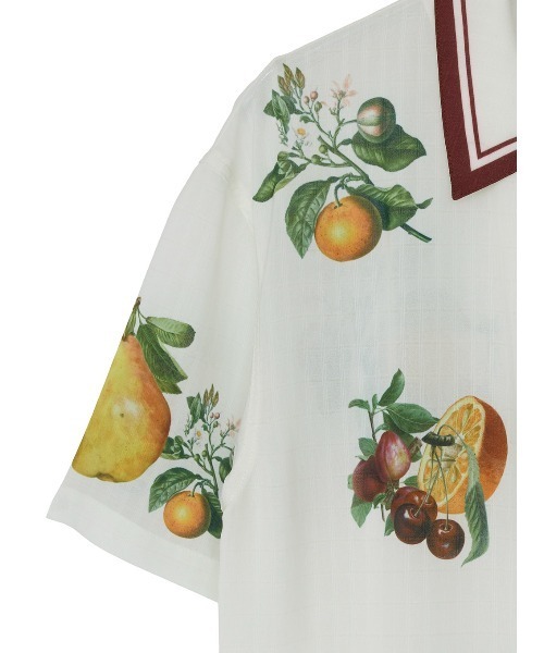 ブラウス シャツ MEDI FRUIT SCARF PATTERN SHEER SHIRT レディースの画像