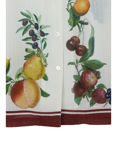 ブラウス シャツ MEDI FRUIT SCARF PATTERN SHEER SHIRT レディースの画像