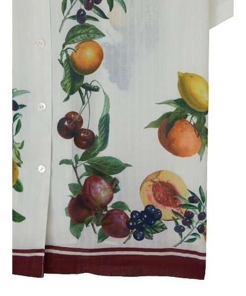 ブラウス シャツ MEDI FRUIT SCARF PATTERN SHEER SHIRT レディースの画像