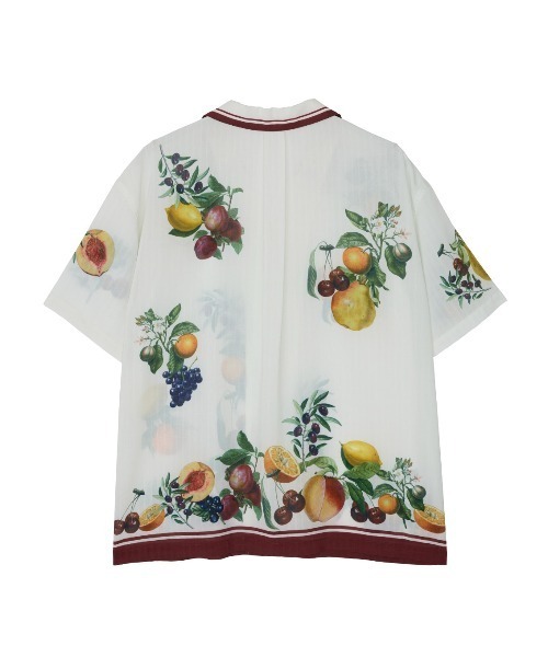 ブラウス シャツ MEDI FRUIT SCARF PATTERN SHEER SHIRT レディースの画像