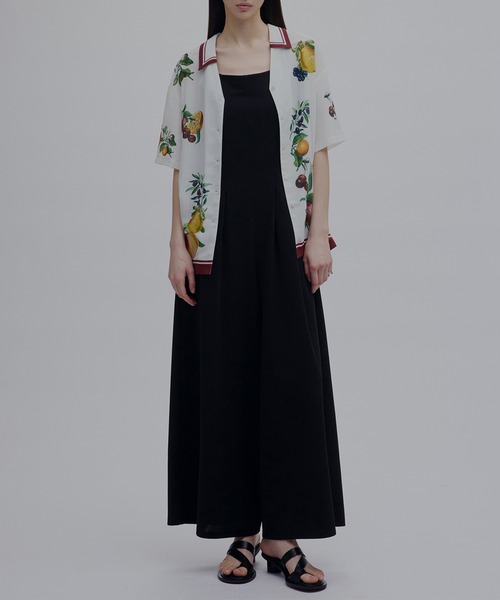 ブラウス シャツ MEDI FRUIT SCARF PATTERN SHEER SHIRT レディースの画像