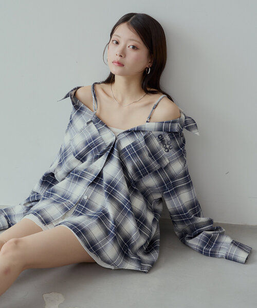 Chico（チコ） 長袖ネルシャツ FREE ネイビー レディース : ZOZOTOWN 