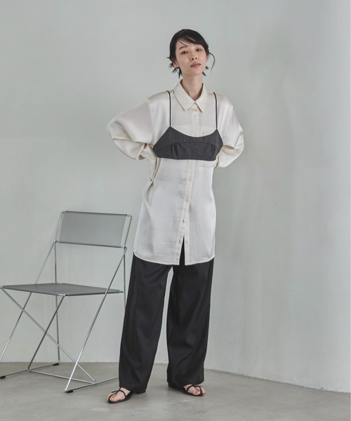 「feepur」 長袖シャツ MEDIUM アイボリー レディース_画像2