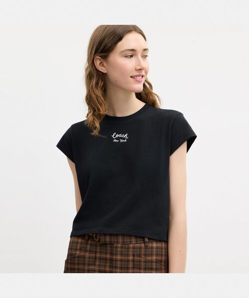 COACH（コーチ） tシャツ 半袖 キャップ スリーブ ボックス クルー