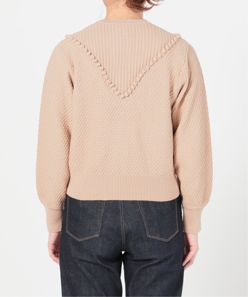 ニット IENA LA BOUCLE AJAポンポンカーディガン◇