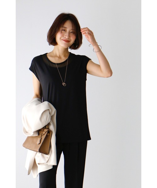 tシャツ インナーとしても着られる！首元美人シースルートップス レディース Ehre style tシャツ インナーとしても着られる！首元美人