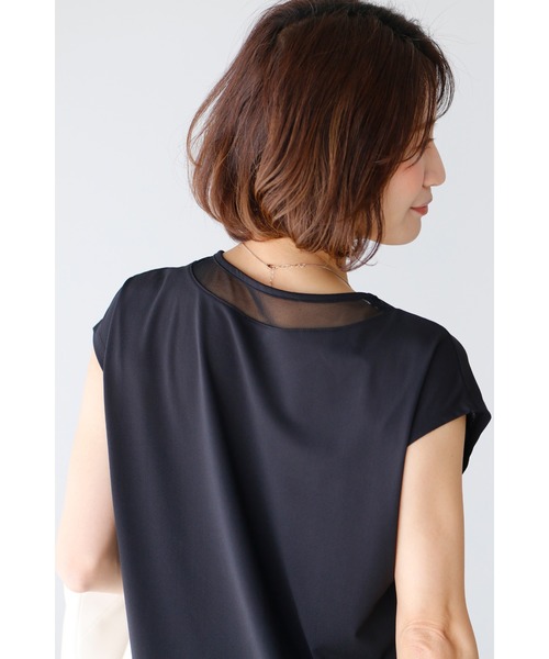 tシャツ インナーとしても着られる！首元美人シースルートップス レディース Ehre style tシャツ インナーとしても着られる！首元美人