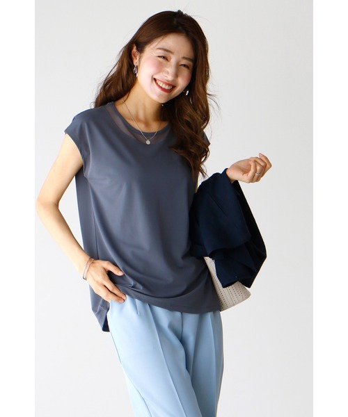 tシャツ インナーとしても着られる！首元美人シースルートップス レディース Ehre style tシャツ インナーとしても着られる！首元美人