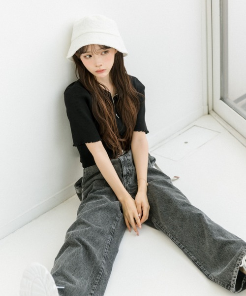 OLIVE des パンツ デニム ジーンズ ベルト付きサイドライン