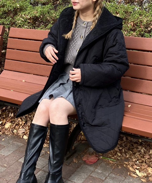 AS KNOW AS（アズノゥアズ） コート アウター 裏ボアキルティング