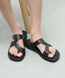 beams 牛革ブラック メンズサンダル 42 BEAMS HEART（ビームス ハート） サンダル BEAMS HEART / クロス