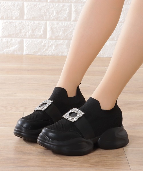 Lala　ビジューバックルスニーカー　34サイズ　22〜23cm Lala ビジューバックルスニーカー 34サイズ 22〜23cm Lala