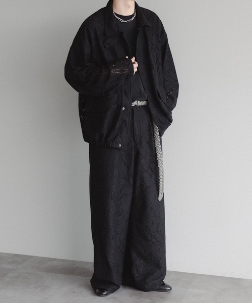 epnok ブルゾン アウター フラワーレースシアーブルゾン メンズ