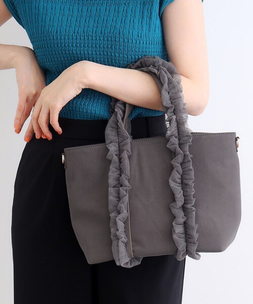 grove（グローブ） トートバッグ チュールフリルハンドル2WAYトート