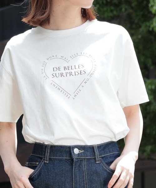 Honeys tシャツ ハートプリントTシャツ レディース : ZOZOTOWN