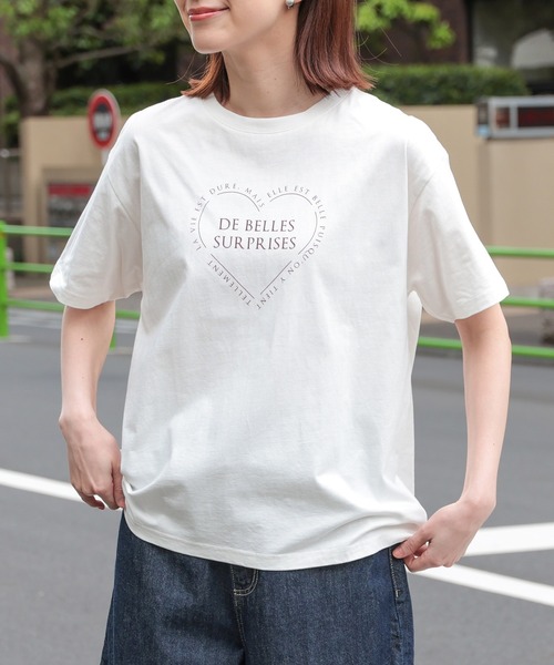 tシャツ ハートプリントT レディース Honeys tシャツ ハートプリントTシャツ レディース : ZOZOTOWN