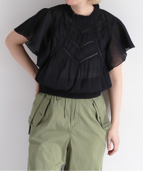 ブラウス シャツ ポイントシャーリングブラウス レディース JOURNAL STANDARD ブラウス シャツ ネックシャーリングブラウス