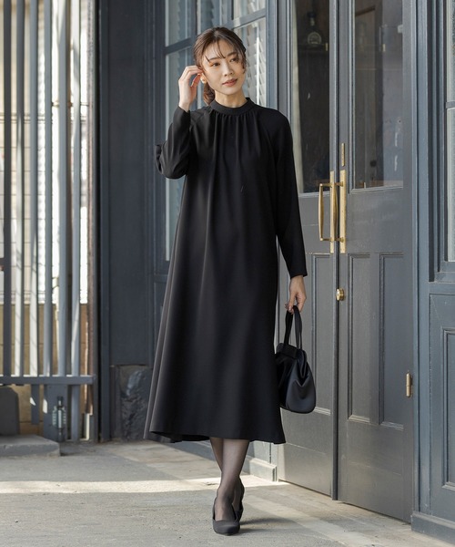 CARETTE（カレット） ワンピース 洗えるラグランスリーブのブラック