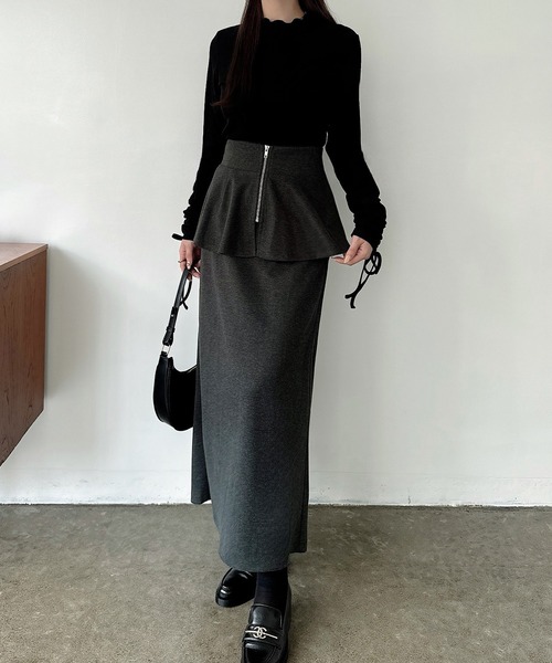 【美品】◆レザレクション◆ ペプラムスカート/ネイビー・Mサイズ 2wayペプラムスカート – m_r tokyo