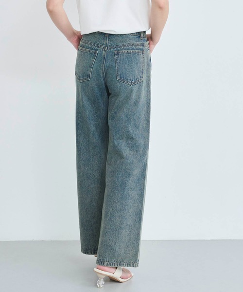 WARD ストレートブルーデニムパンツ ZARA Z1975 ストレート ハイウエスト フルレングス デニムパンツ