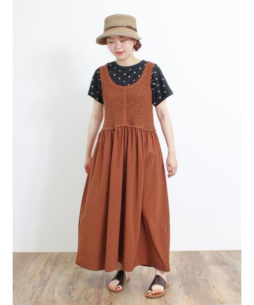 [新品]クロシェ編みノースリーブワンピース+ポンチタックベスト(2SET) SALE】クロシェベスト＆ワンピースセット – BLUE ONLINE