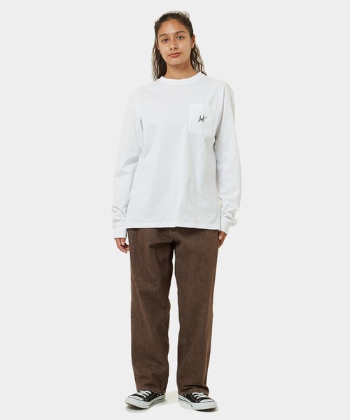 ☆HUF（ハフ）☆PEAK PATCH L/S/POCKET TEE(長袖シャツ） HUF tシャツ SCRIPT POCKET LS TEE / ハフ プリント
