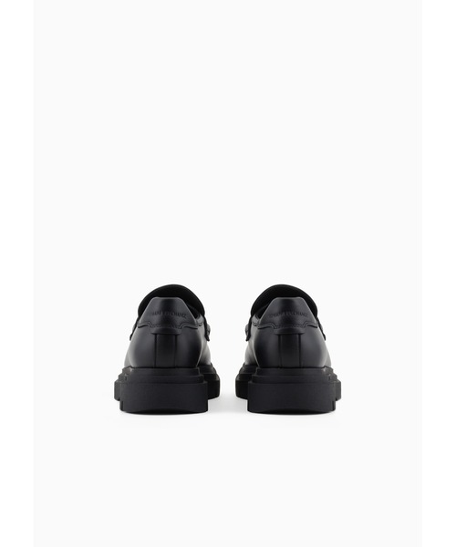 EMPORIO ARMANI ローファー 22cm相当 アルマーニ ブラック EMPORIO ARMANI 【並行輸入品】【アウトレットセール